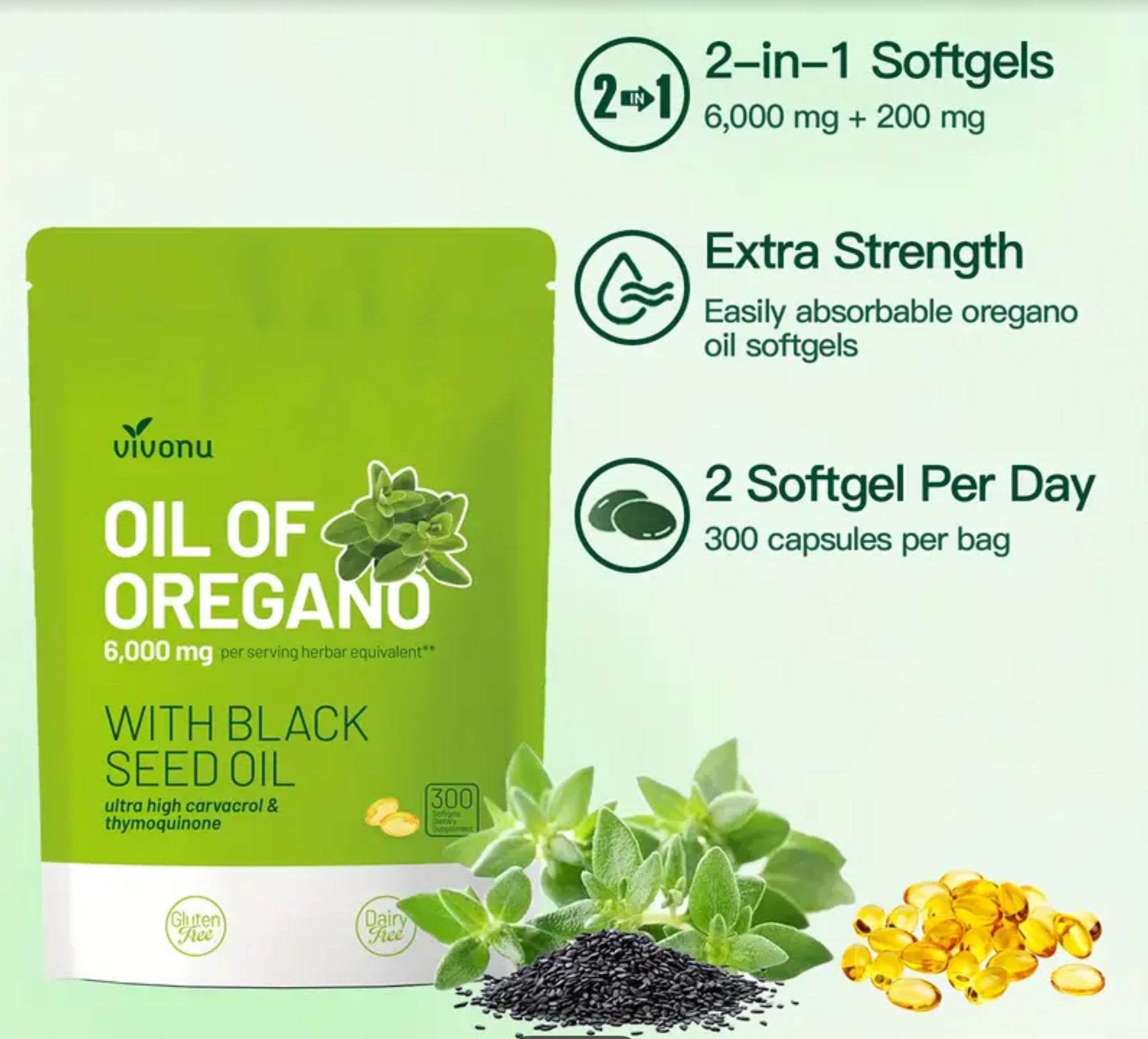 Oil of Oregano with Black Seed Oil – 6,000mg Strength